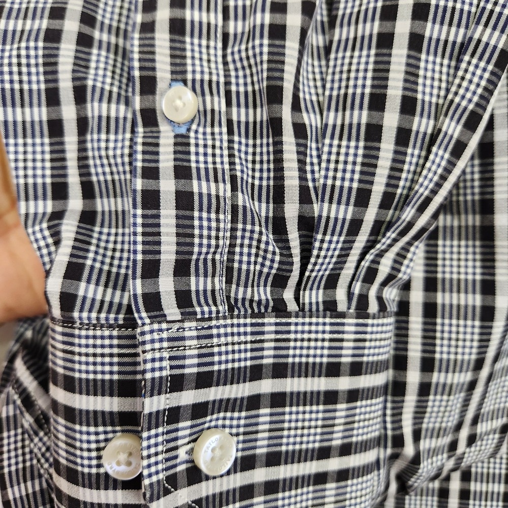 TailorByrd Shirt Mens 2XL Black White Plaid Button Down Long Sleeve Cotton XXL - Picture 5 of 11
